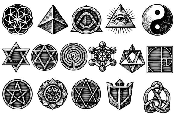 Download Mystic Sacred Geometry Symbols Set - Sacred geometry Collection