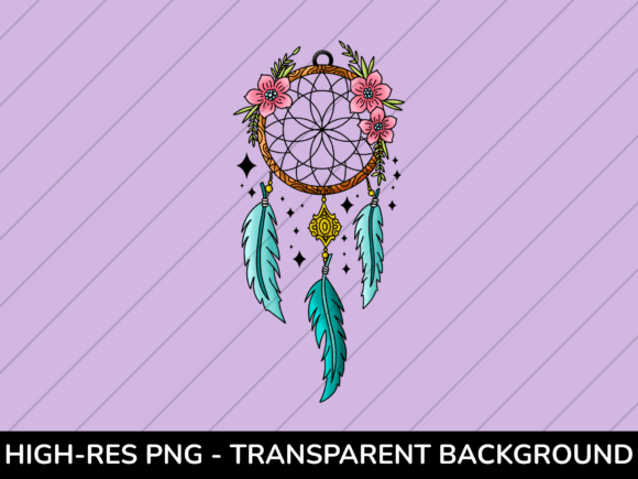 Download Floral Dreamcatcher PNG – Hand Drawn - Dreamcatcher png Collection