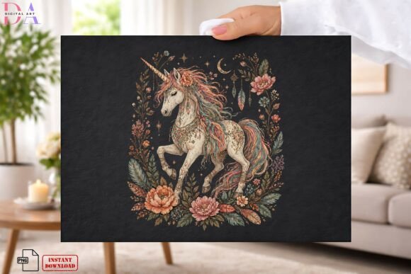 Download Boho Unicorn Moon Dreamcatcher PNG - Dreamcatcher png Collection