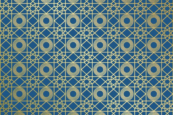 Download Blue Gold Islamic Geometric Pattern - Premium Resources