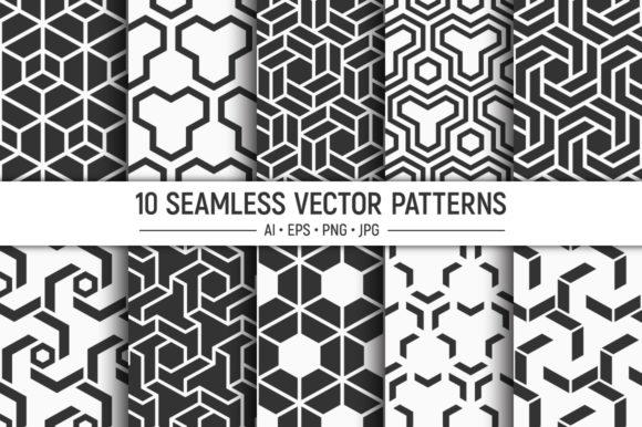 Download 10 Seamless Geometric Vector Patterns - Premium Resources
