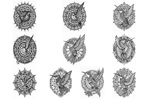 Download Hummingbird Mandala Coloring Page KDP - Mandala coloring page Collection