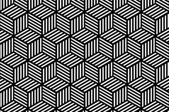Download Geometric Cube Black White Pattern - Premium Resources