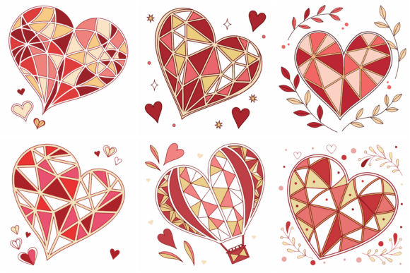 Download Geometric Hearts - Geometric Collection