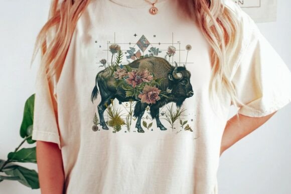 Download Floral Bison Geometric Design Png - Geometric Collection