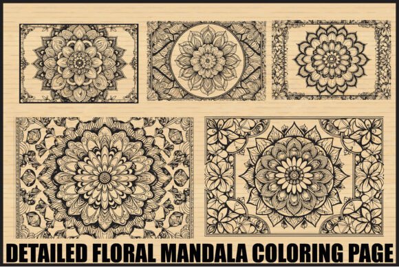 Download Elegant Floral Mandala Coloring Page Set - Mandala coloring page Collection