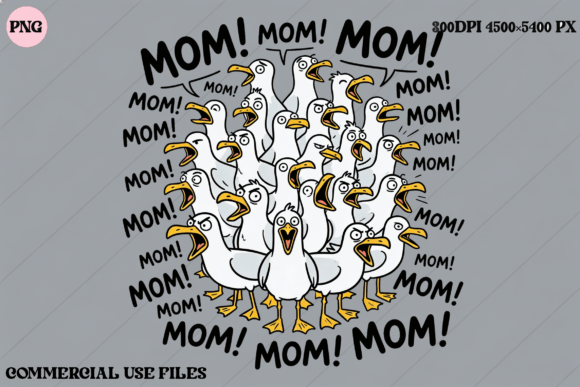 Download Funny Seagulls Mom Graphic Design - Graphic Collection
