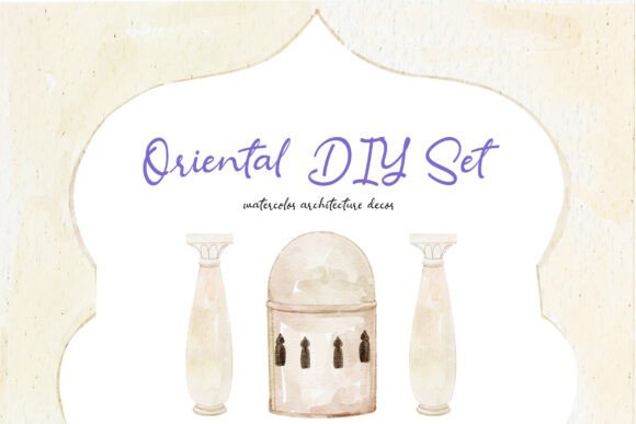 Download Oriental DIY Watercolor PNG Decor Set - Oriental Collection